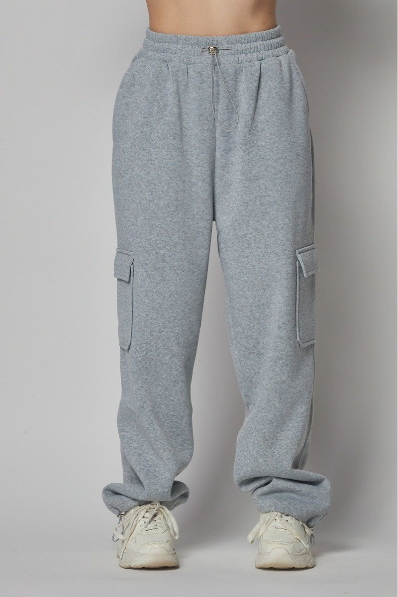 Fleece Lined Cargo Sweat Jogger Pants