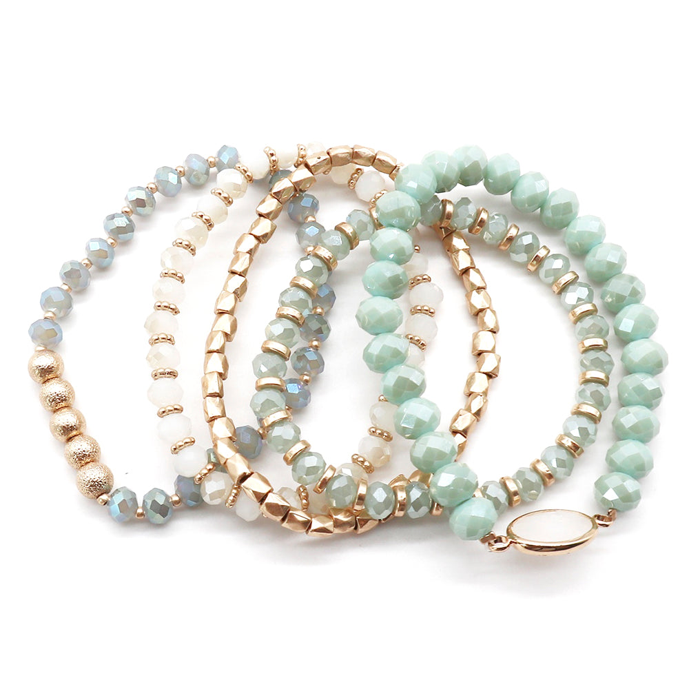 Multi Bead Stretch Bracelet Set